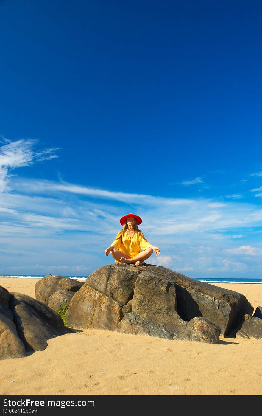 Woman on the tropical beach