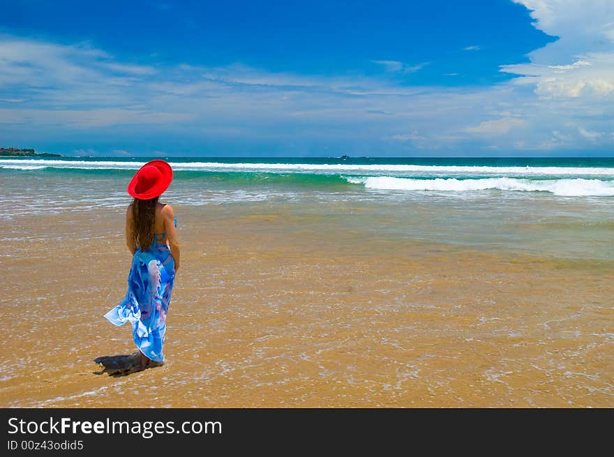 Woman on the tropical beach