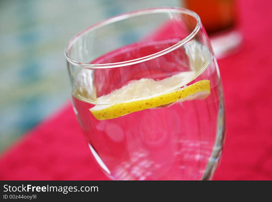 Lemon in in Soda Water