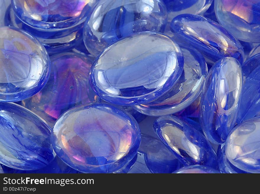 Blue Glass Beads Macro Texture Background