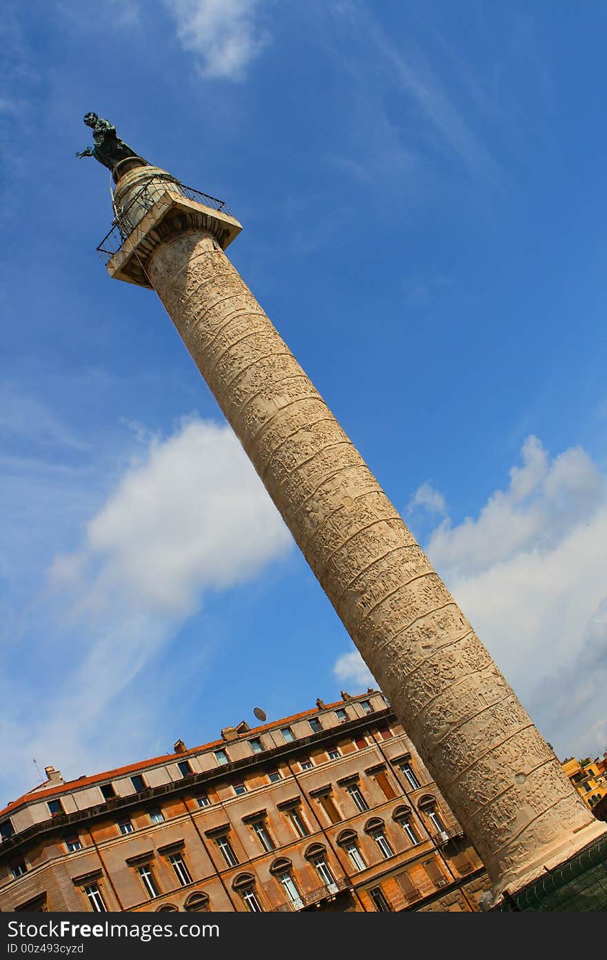 Trajan's column in Rome ancient