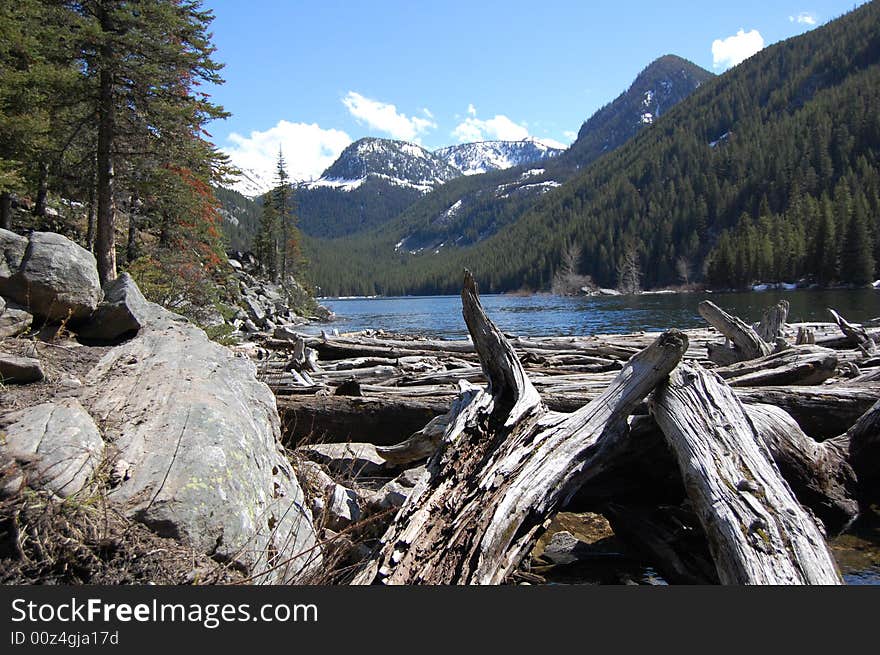 A lake in the mountains of Montana. A lake in the mountains of Montana.