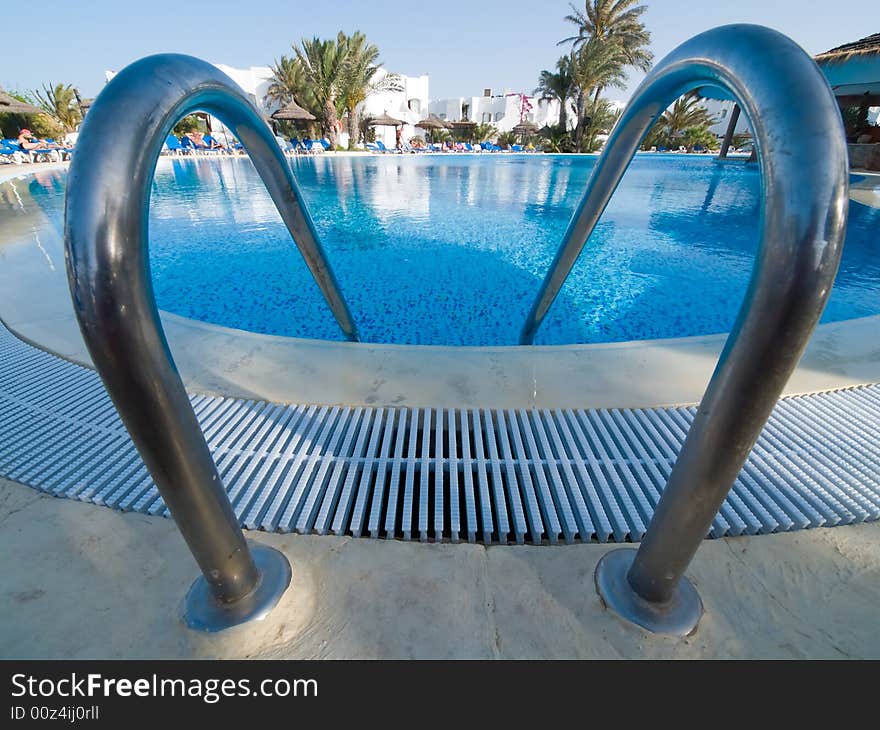 Blue Swimming Pool in the Hotel. Blue Swimming Pool in the Hotel