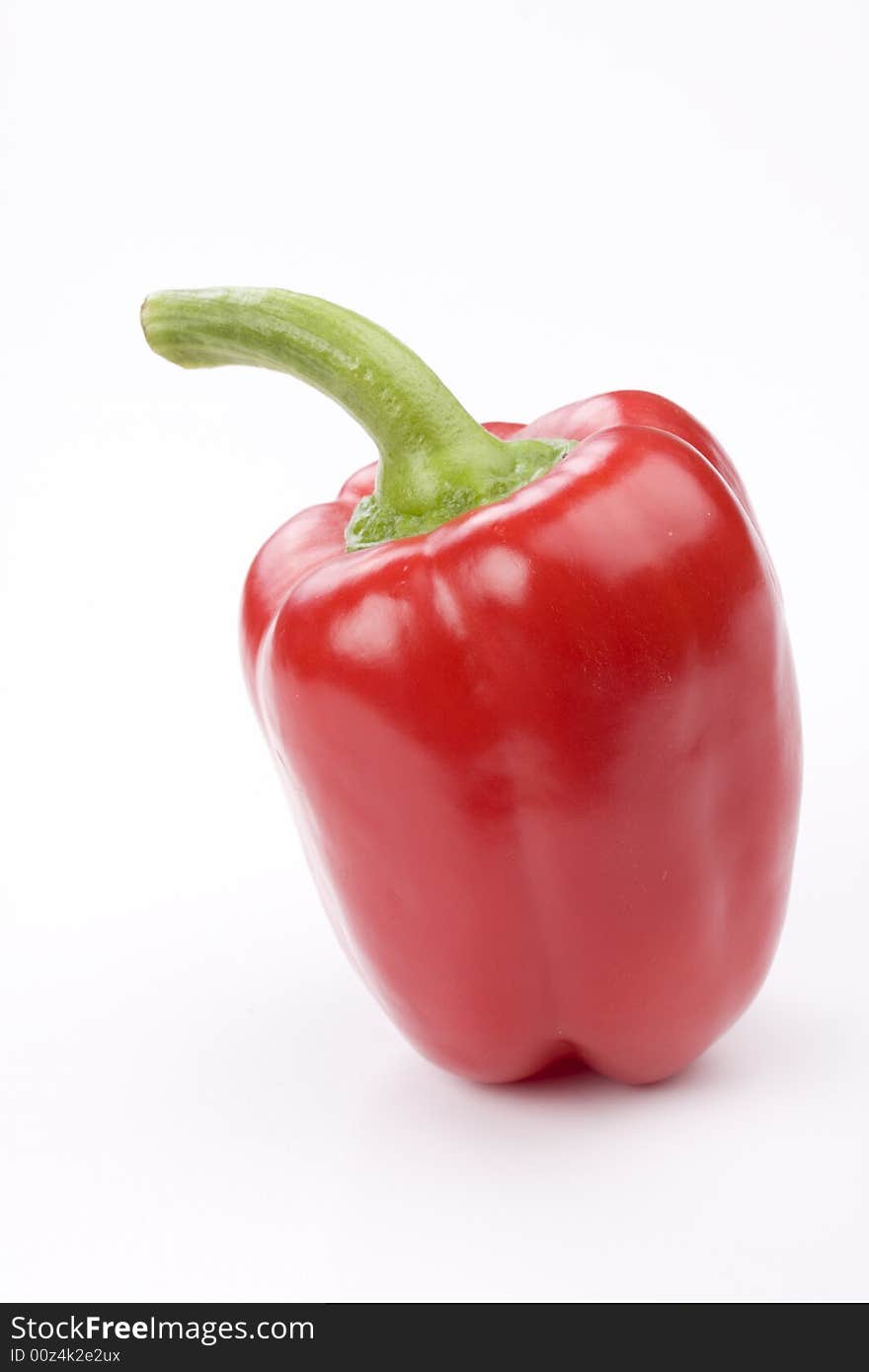 Red pepper on white background