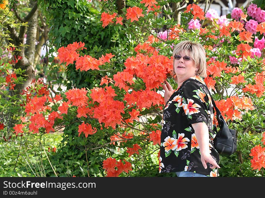 Silly Woman with Flowers