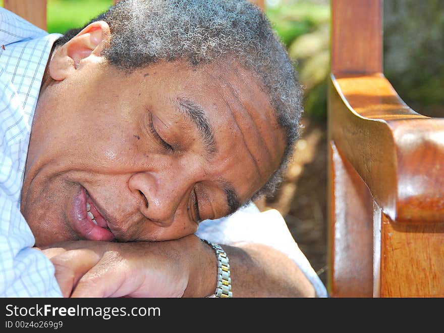 Portrait of a african american male outside.