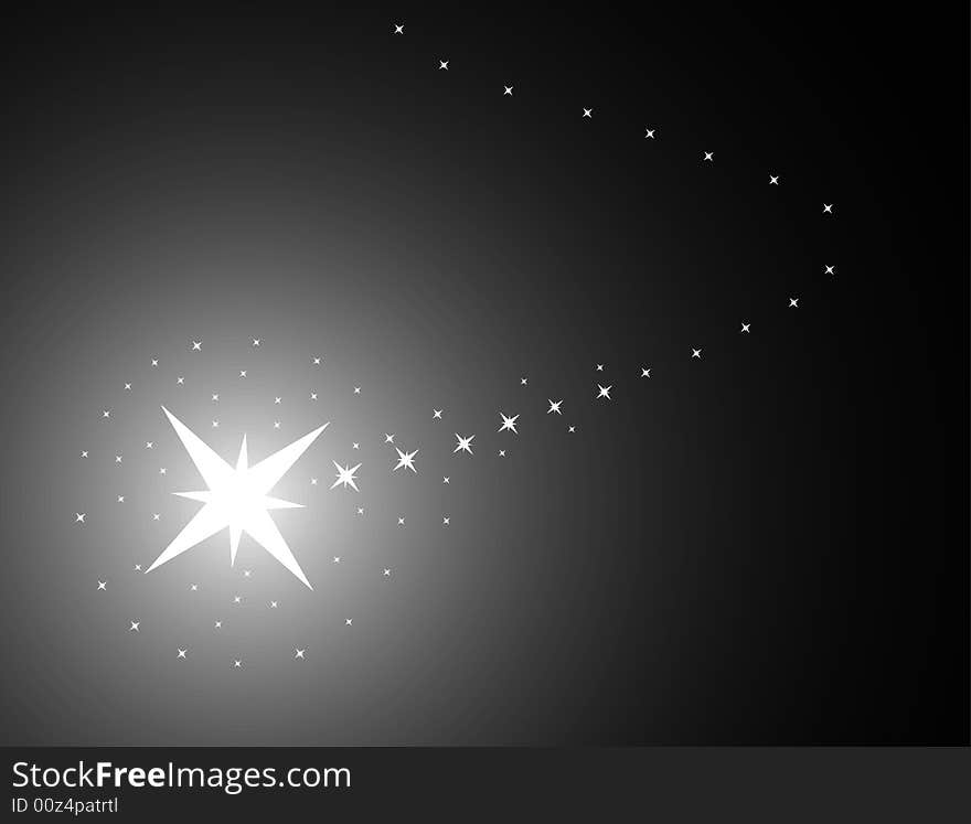 Magic background with star, vector illustration