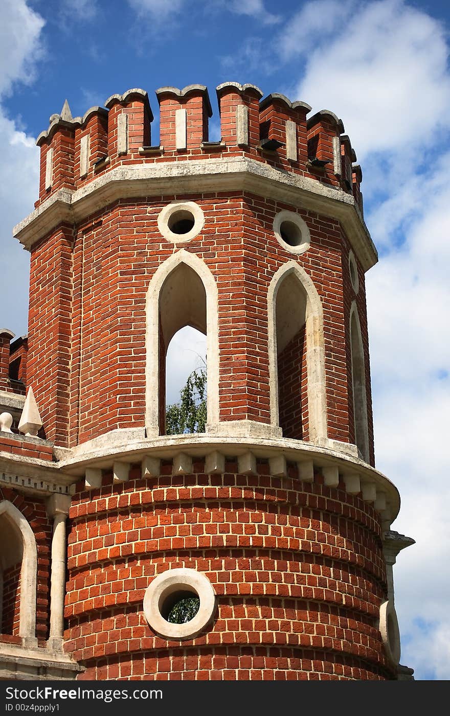 Watchtower of the palace bridge; a part of an architectural ensemble of a museum of reserve