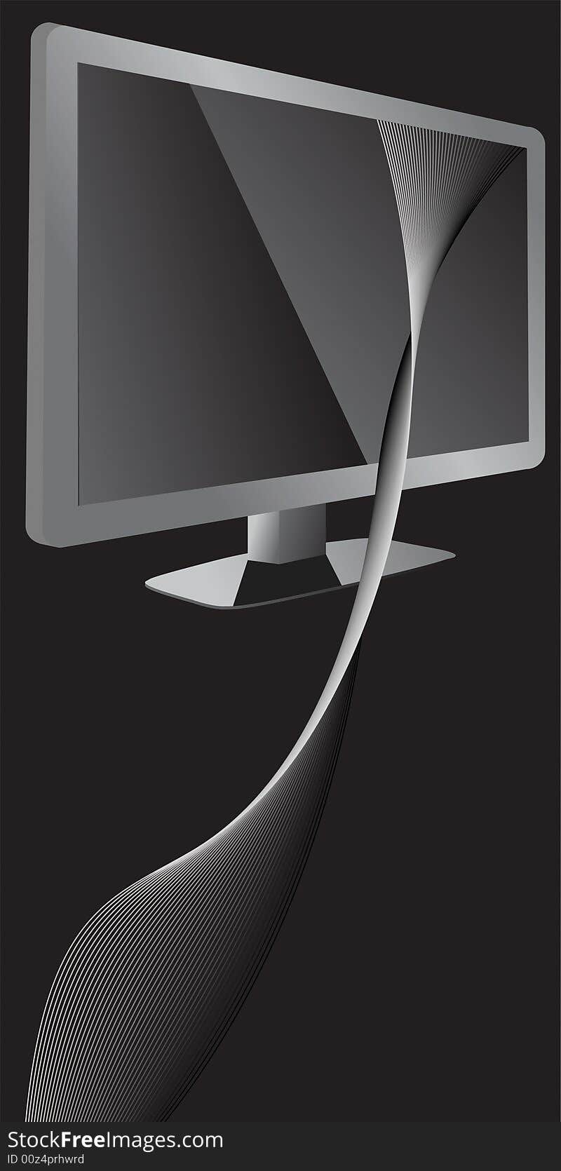 Futuristic design with tv and wavy lines, look for more great images in my gallery