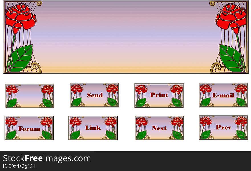 Web Set Red Roses