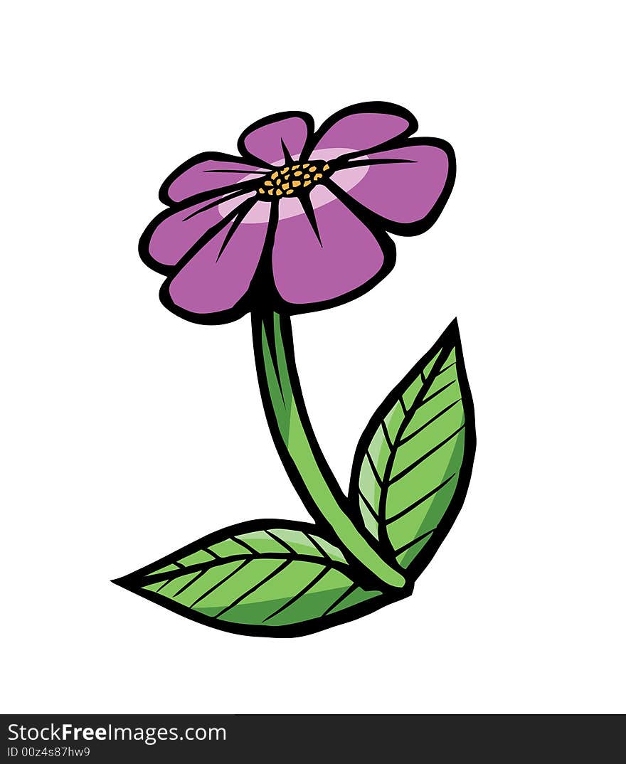 Cartoon illustration of a flower