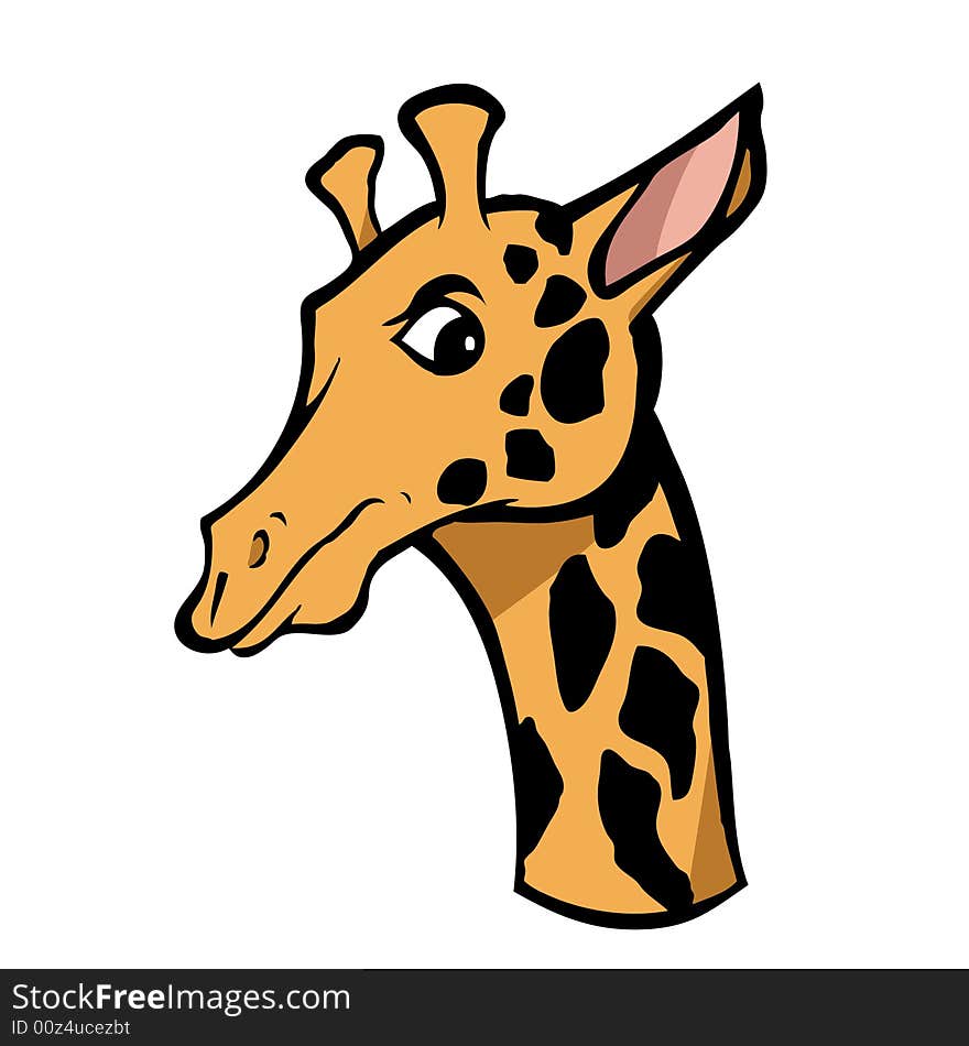 Cartoon illustration of a giraffe