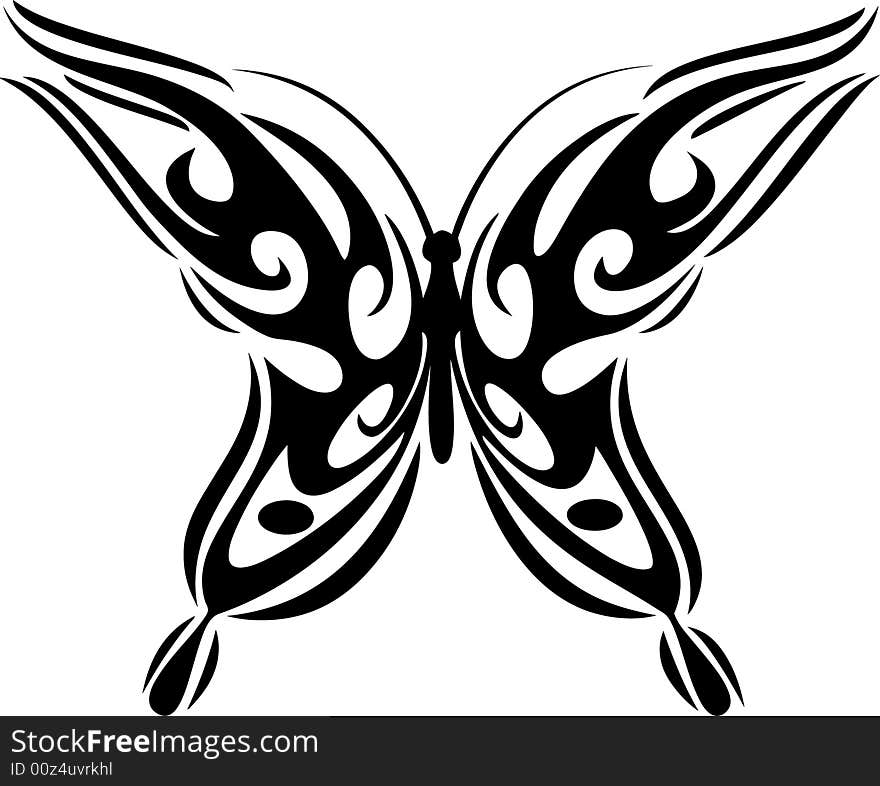 Vector Silhouette illustration of butterfly. Vector Silhouette illustration of butterfly