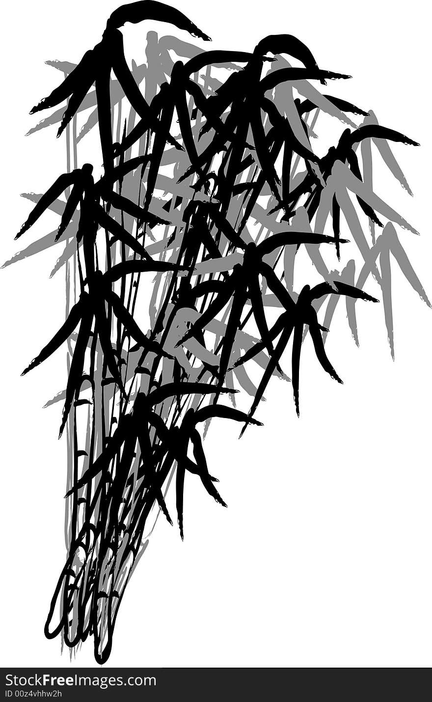 Silhouette illustration of a bamboo. Silhouette illustration of a bamboo