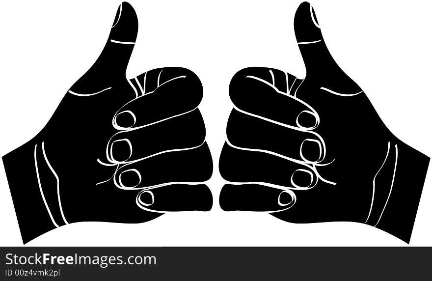 Vector Silhouette illustration of hands. Vector Silhouette illustration of hands