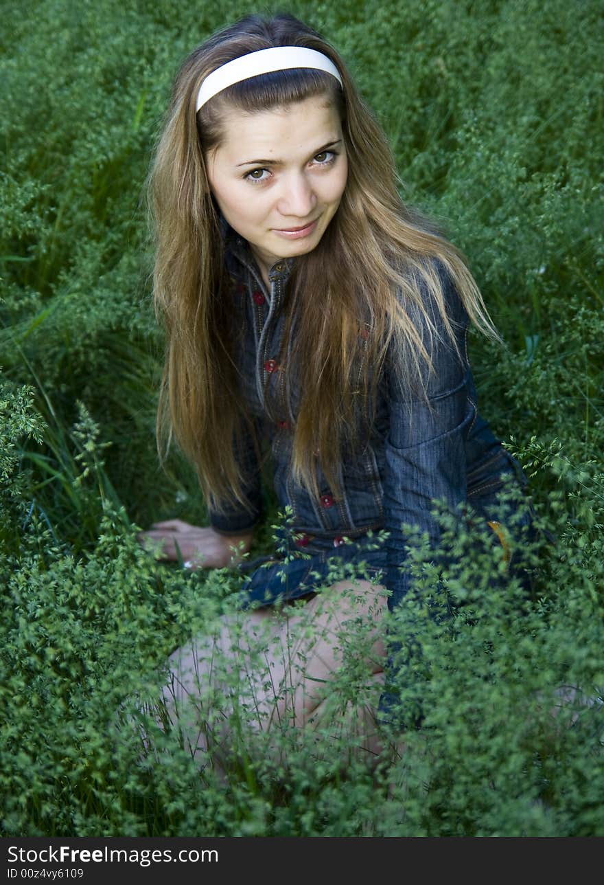 Portrait of young cute girl