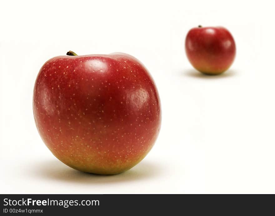 Red apple on white background