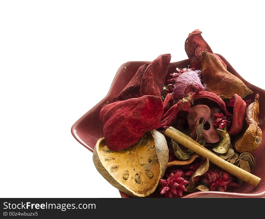 Dehumidified fruits in a bowl, isolated. Dehumidified fruits in a bowl, isolated.