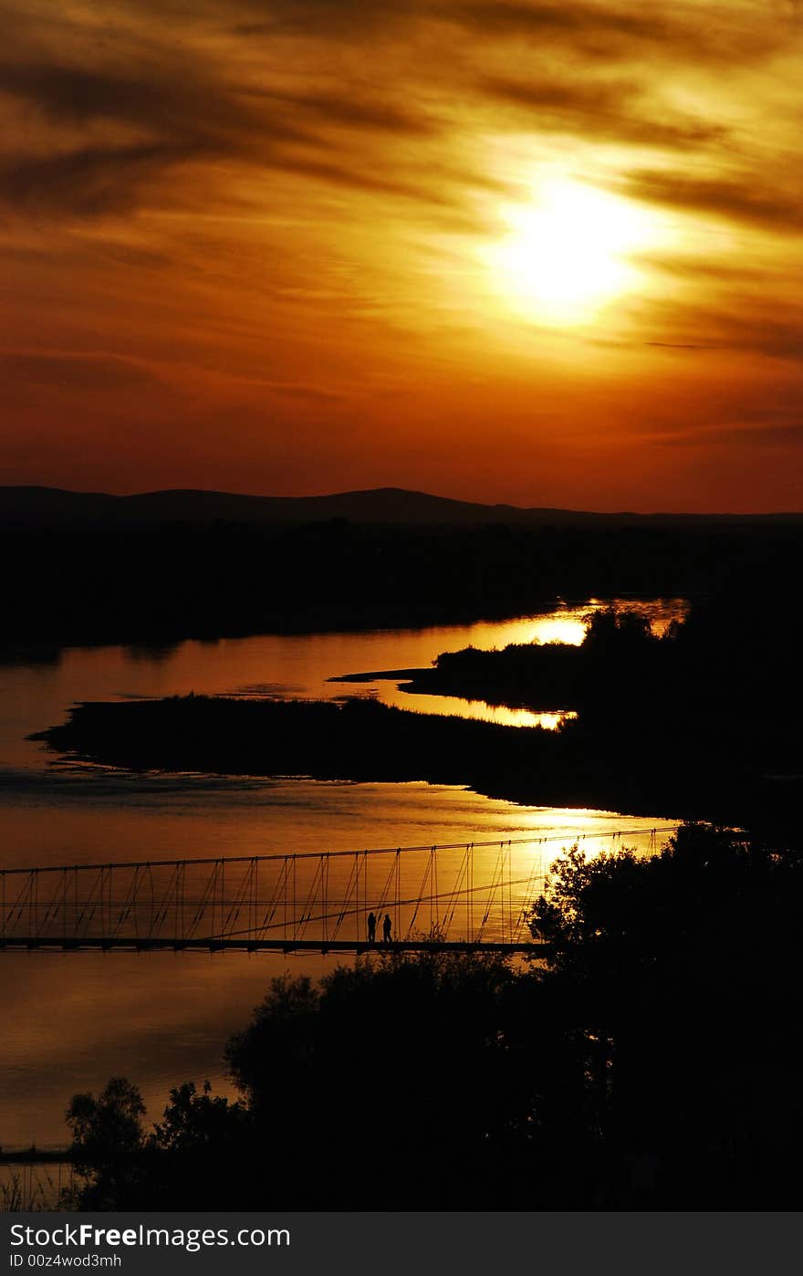 sunset in china xingjiang