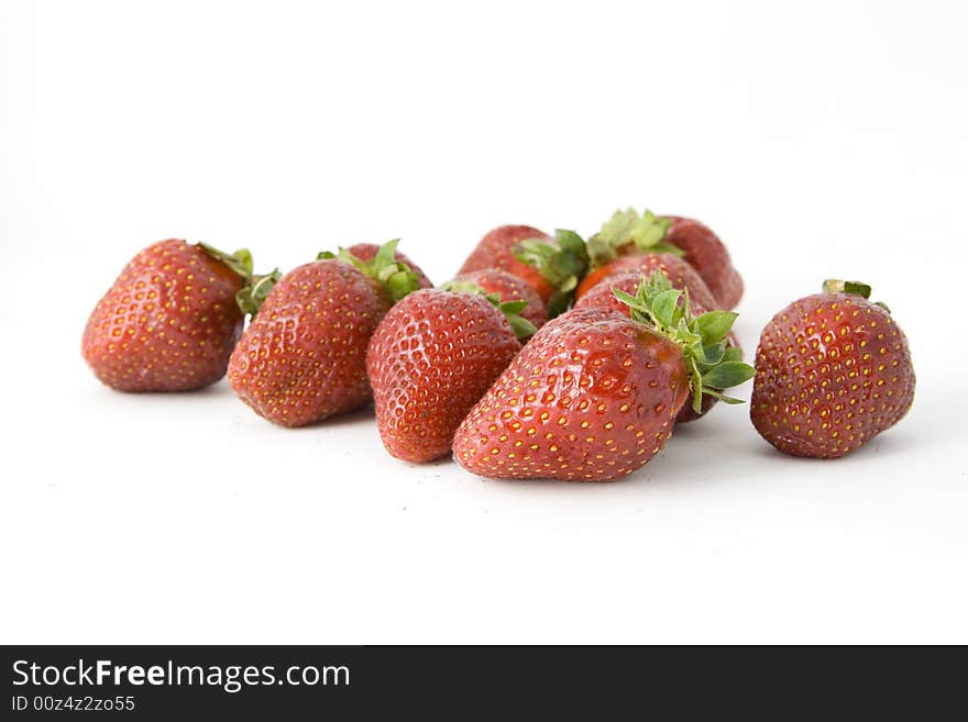 Some strawberries isolated on white