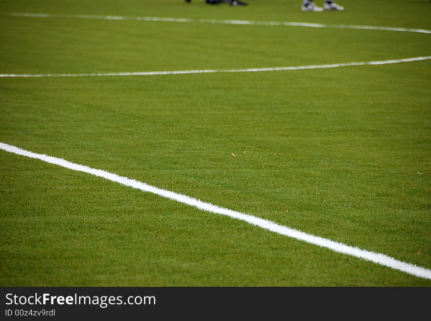 White lines on a football field