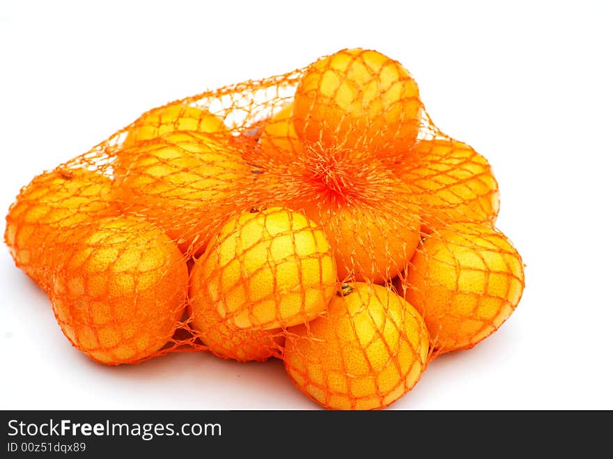 Satsumas in a net