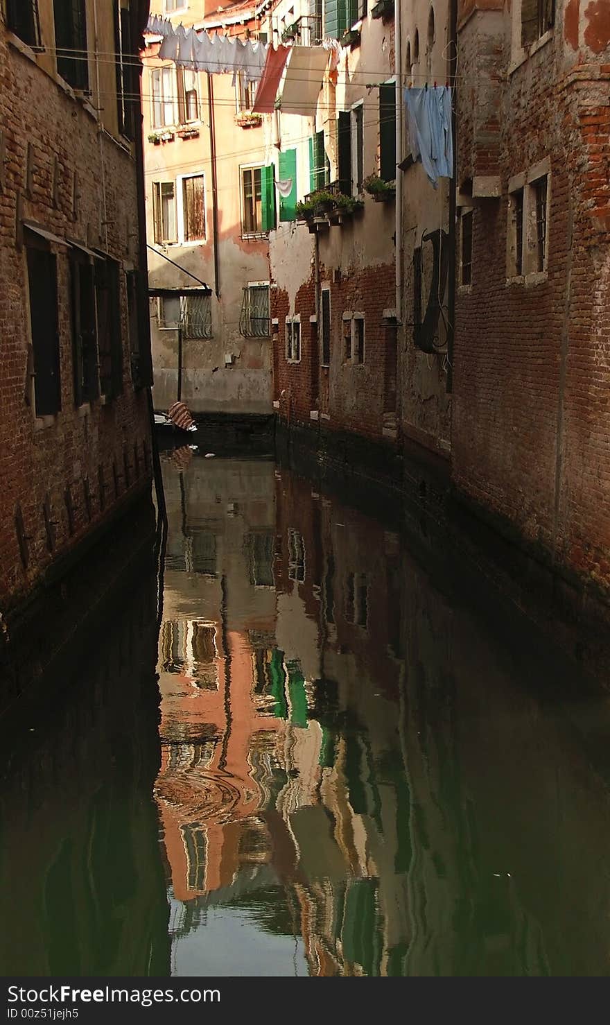 Canal in Venice with gondola