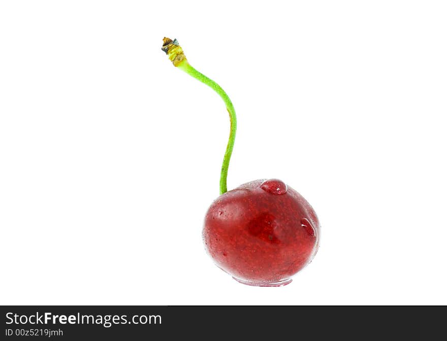 Ripe cherry isolated on the white background