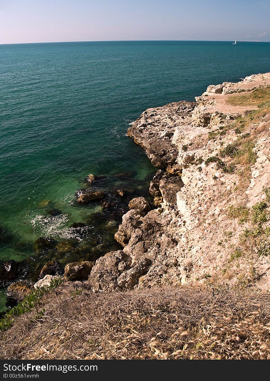 Sea Landscape of Rocky Beach