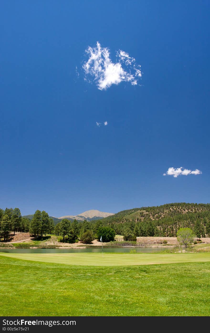 A vibrant image of a golf course in Arizona. A vibrant image of a golf course in Arizona