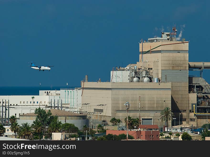 Airplane and power station