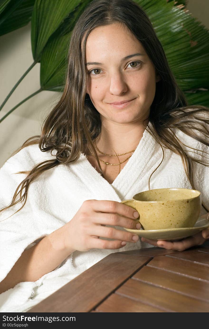 Woman Holding a Tea Cup - Vertical