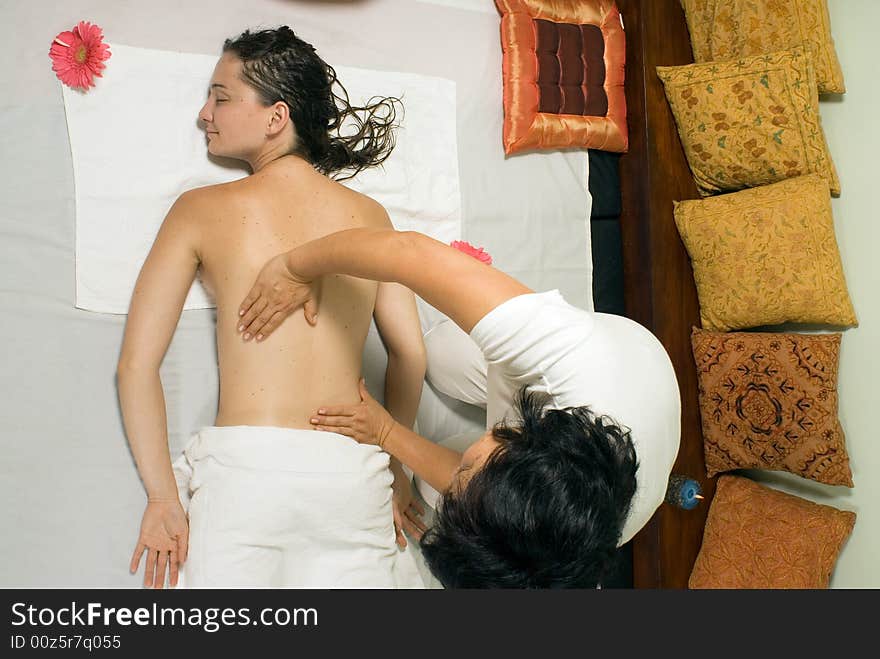 Woman Getting a Massage - Horizontal