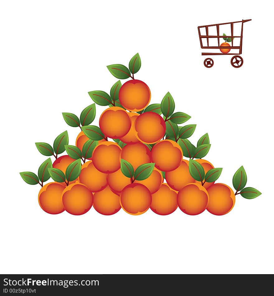 Shopping basket with fruit