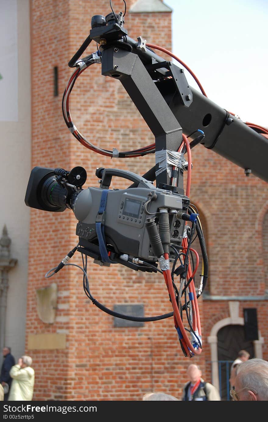 Camera on a boom arm