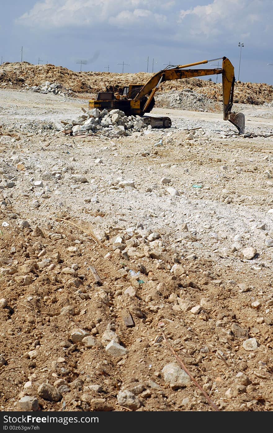 Excavator At Construction Site