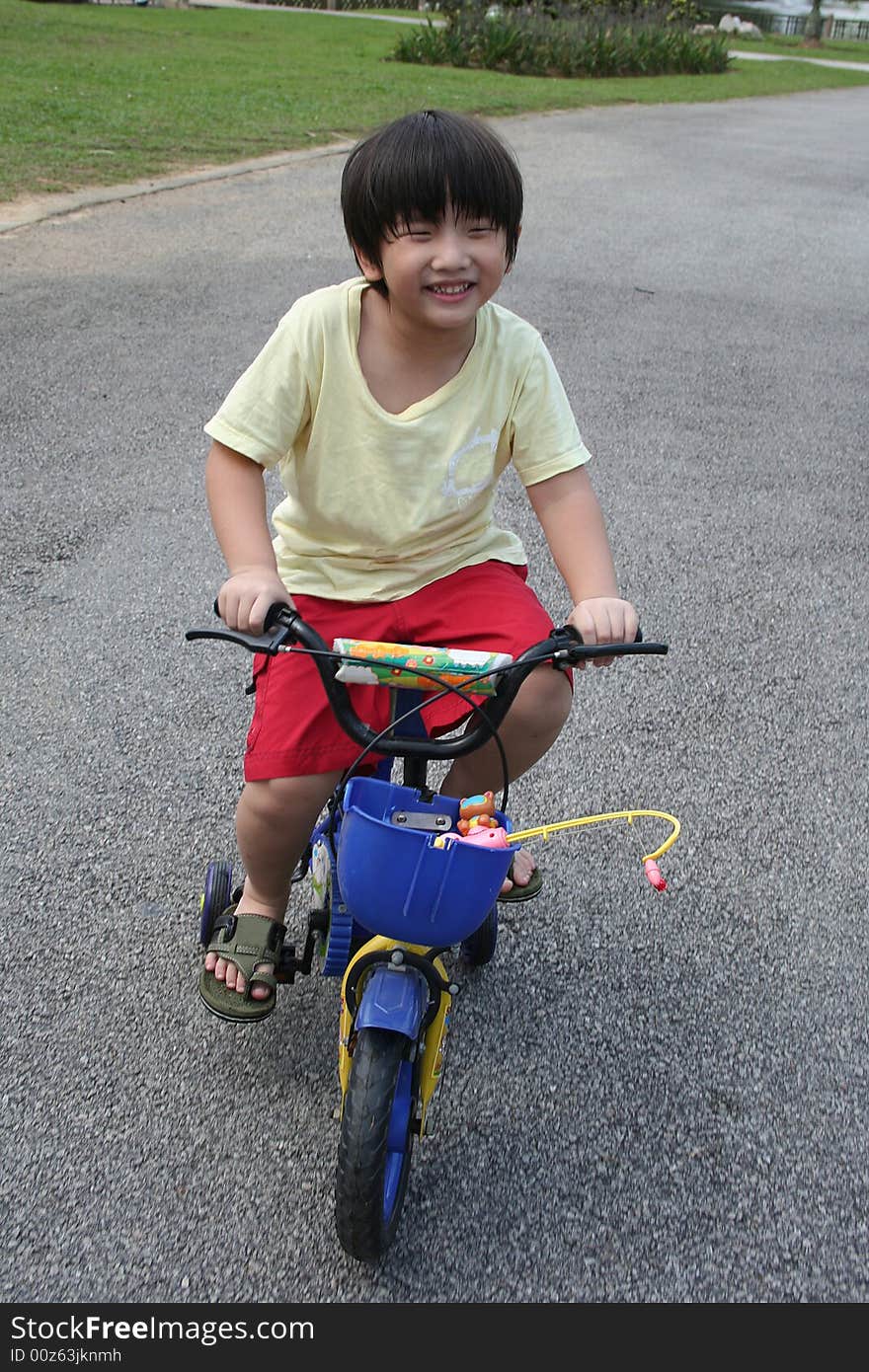 Boy cycling