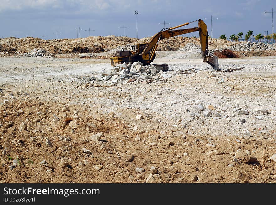 Excavator At Construction Site