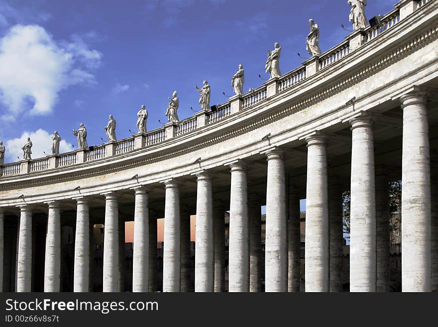 Columns Of The Basilica At St. Peter s Square, Rom