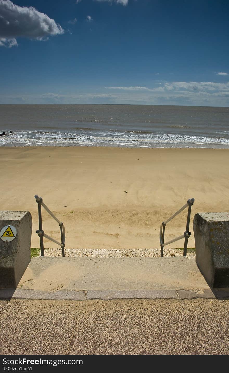 Steps down to the Sand and Sea at Frinton. Steps down to the Sand and Sea at Frinton