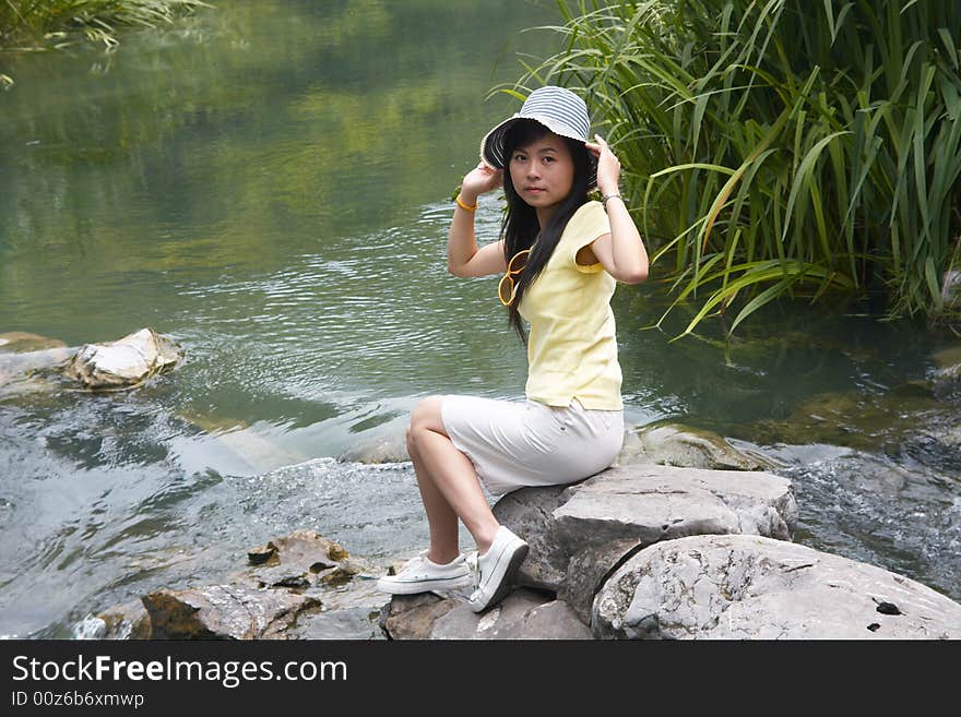 Girl And River