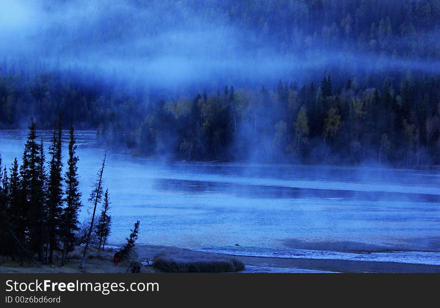 The blue fog in kanasi of china