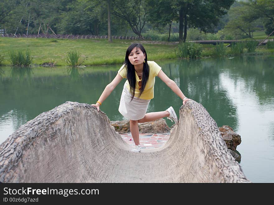 Girl And Lake