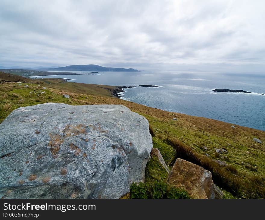 Achill island from the top o the hill. Achill island from the top o the hill