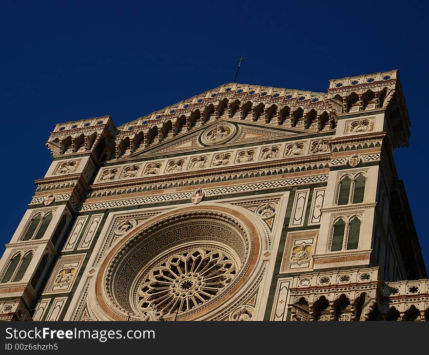 A glimpse of the Cathedral facade in Florence. A glimpse of the Cathedral facade in Florence