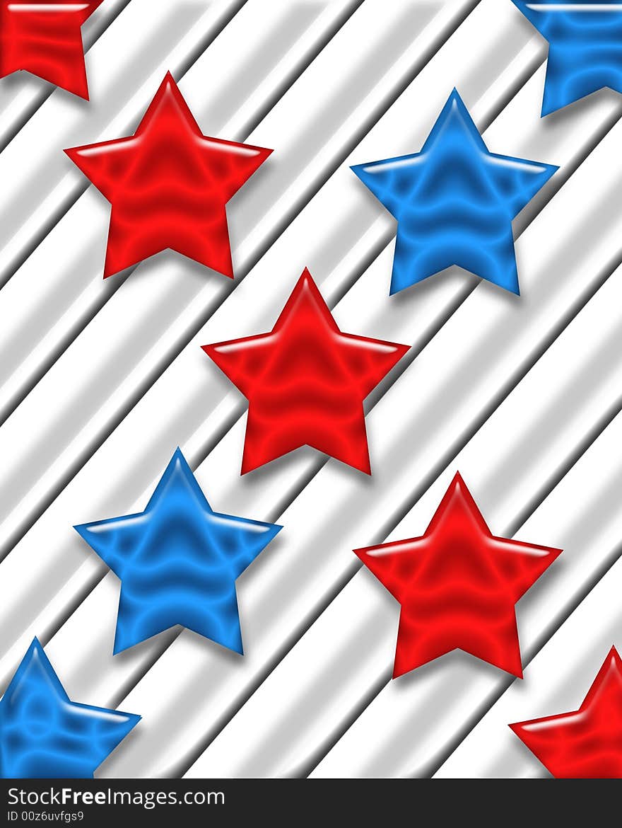 Computer generated US abstract flag stars and stripes. Computer generated US abstract flag stars and stripes