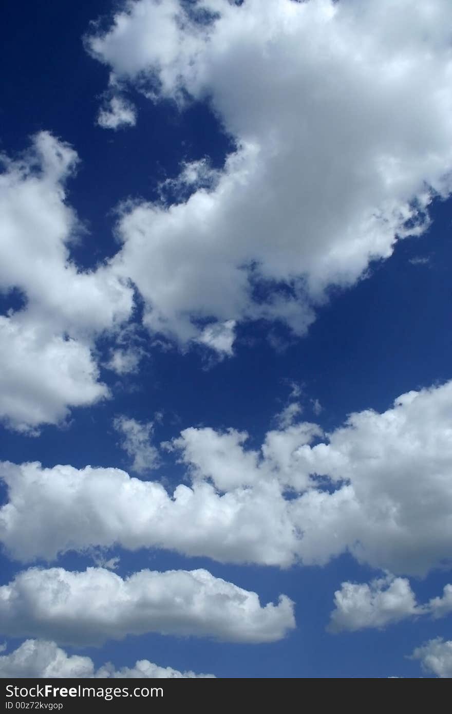 White clouds on blue sky