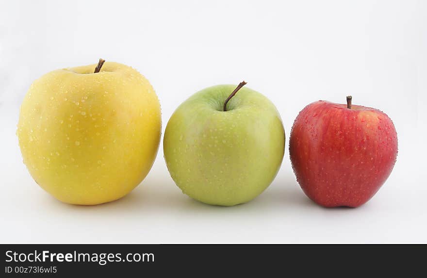 Yellow, red and green appples. Yellow, red and green appples