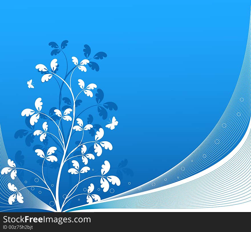 Floral blue background  vector design. Floral blue background  vector design