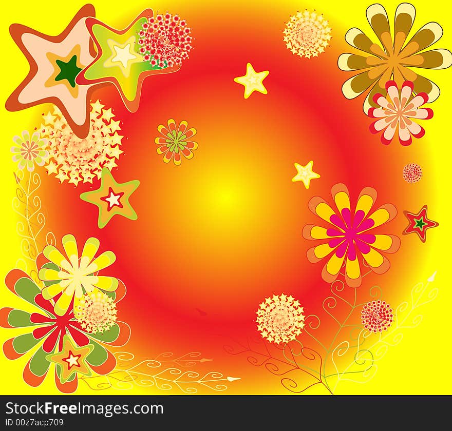 Abstract background with color flowers. Abstract background with color flowers